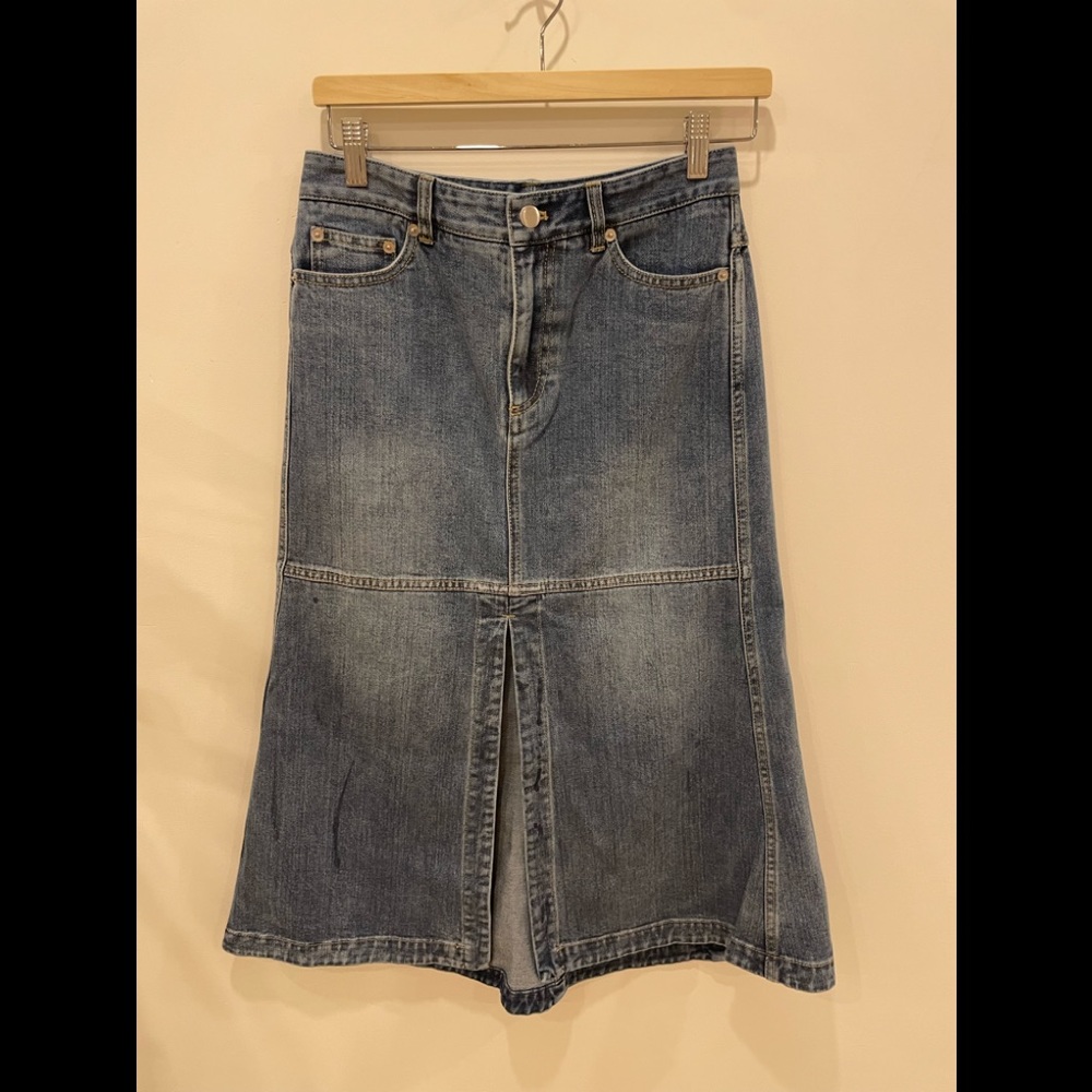 2022 Tibi Classic Wash Denim Skirt - Picture 3 of 5